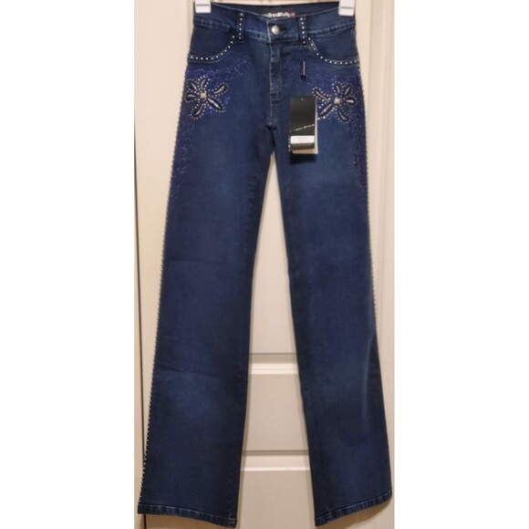 BrazilRoxx Denim - BrazilRoxx Embellished Embroidered Jeans BR 36/US 0 Blue - NEW With Tags